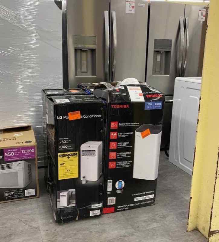 Portable LG and Toshiba air conditioners