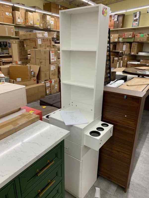 White tall bookshelf with adjustable shelves